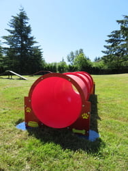 Classic Dog Park Agility Equipment Triple Bow Wow Barrel